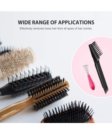 4-Piece Hair Brush Cleaning Tool Set for Home and Salon Use - Pink Plastic Handle - Buy Online on GoSupps.com