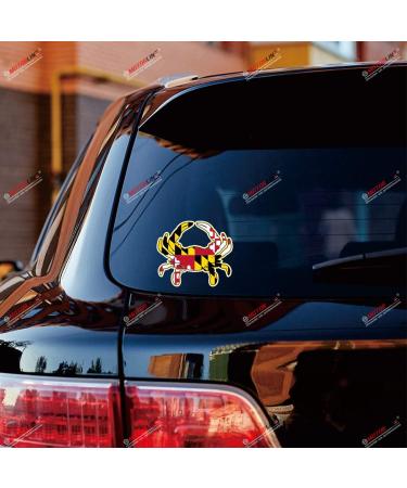 Maryland State Flag Crab Vinyl Decal Sticker - 3 Pack Reflective - 3, 4, 6 Inches - Car Boat Laptop Cup Phone - Buy Online on GoSupps.com