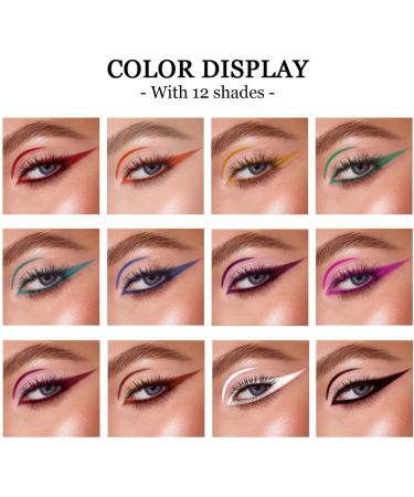  Pakivs Set of 12 matte liquid eyeliner pencils pigmented eyeliner pencil long-lasting and waterproof makeup kit for women - Buy Online on GoSupps.com