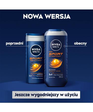NIVEA Polish NIVEA MEN Sport 3in1 Regenerating shower gel for men 250 ml - Buy Online on GoSupps.com