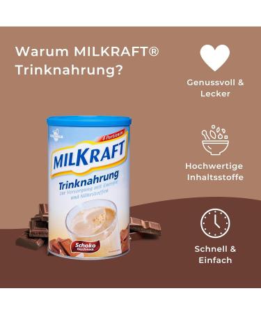 Milkraft Drinking Food Chocolate 480g - High-Caloric Protein Shake & Carbohydrates for Adults - Ideal for Complementary Diet - Buy Online on GoSupps.com