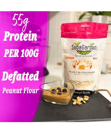 Seba Garden Pure Peanut Butter Powder 500gr Defatted No Sugar-No Salt Added Healthy Plant Based Vegan Protein Non-GMO Certified Gluten Free and Vegan Keto Friendly Low Carb and Bpa-free - Buy Online on GoSupps.com