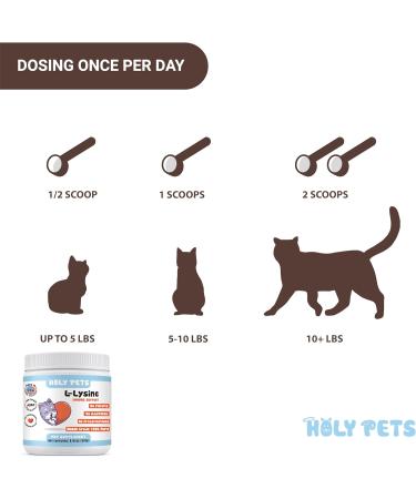 Holy Pets 100% Pure L-Lysine Powder for Cats No Fillers Additives or Preservatives 1 000mg per Scoop Immune Respiratory & Eye Support Helps with Sneezing Runny Nose & Cold Symptoms - Buy Online on GoSupps.com