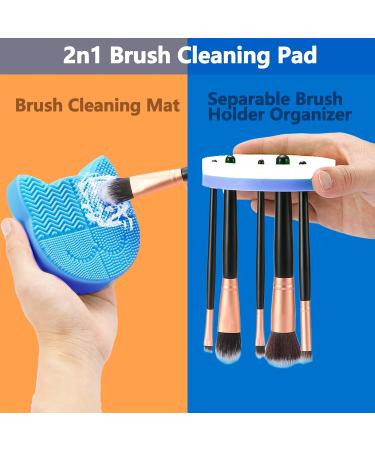 TailaiMei 2 in 1 Makeup Brush Cleaning Mat & Cat-Shaped Organizer - Portable Silicone Brush Cleaner - Fast International Shipping - Buy Online on GoSupps.com
