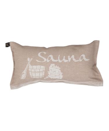 Jokipiin |1 x sauna pillows favorite pillow travel pillows |Design: sauna |Size: 40x22 cm linen/cotton |Pollutant -tested kotex 100 |Made in Finland (beige/white)