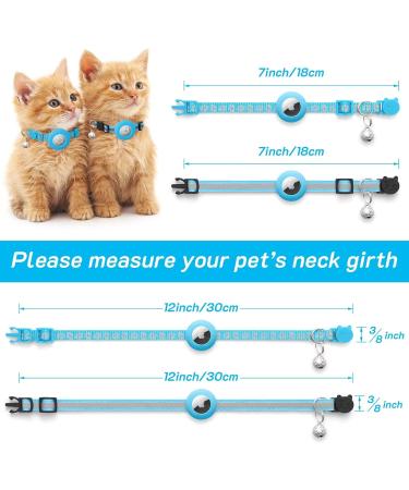Lafayi 2 Pack Reflective Cat Collar with Airtag Case Adjustable GPS Tracker Personalized with Bell & Safety Lock - Blue - Buy Online on GoSupps.com