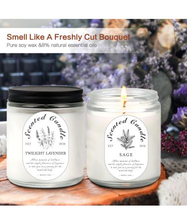 Scented Soy Candles 4 Pack - Lavender Sage Aromatherapy Set for Stress Relief and Meditation - Long Lasting 28 oz Natural Candles - Perfect Gifts for Women - Buy Online on GoSupps.com