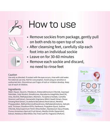 SpaLife Spearmint & Tea Tree Oil Foot Sockies - 3 Ct - Buy Online on GoSupps.com