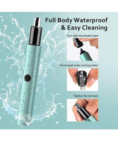 TIFOR Unisex Nose Hair Trimmer - Waterproof Compact & Rechargeable | 8000 RPM Motor for Nose Ear & Eyebrow Hair Removal - Green - Buy Online on GoSupps.com