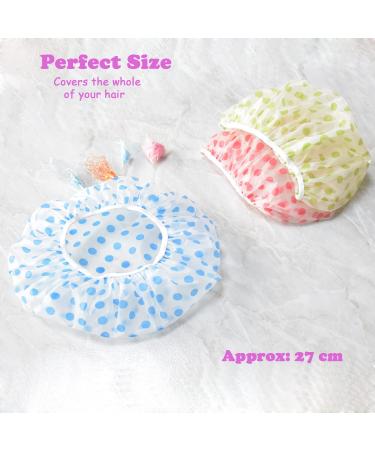 Waterproof Shower Caps 3 Pack - Reusable Plastic Hair Hats for Kids, Women, Men - Large Elastic Band for Long Hair Protection - Ideal for Spa, Salon, and Hair Mask Treatment - Buy Online on GoSupps.com