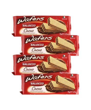 Balocco Wafers Cocoa | 175G | Cocoa Cream | Wafers Chocolate | Perfect Snacks for Every Time | Chocolate Cream | Flavored Sandwich Biscuit Wafer (Pack of 4) COCOA-PACK OF 4 - Buy Online on GoSupps.com
