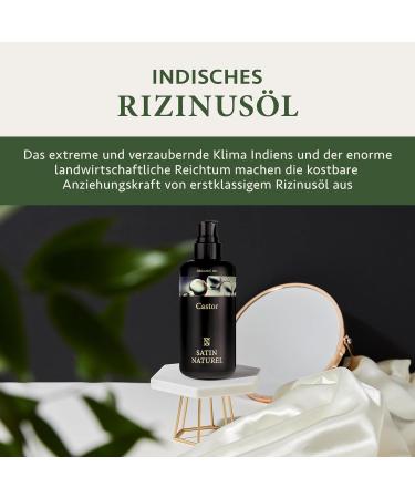 Organic Cold-Pressed Castor Oil 200ml - 100% Pure Natural Vegan Hair Growth Oil for Eyelashes Eyebrows Nails - Cruelty-Free | Satin Naturel - Buy Online on GoSupps.com