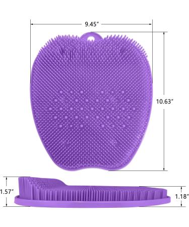 Non-Slip Shower Foot Scrubber Mat with Silicone Brush - Purple - Buy Online on GoSupps.com
