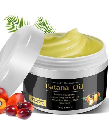 Raw Batana Oil from Honduras for Hair Growth and Restoration: 100% Natural Unrefined Organic (Dr. Sebi's Formula) Prevents Hair Loss Repairs Damaged Hair and Scalp Moisturizes - 3.4 OZ