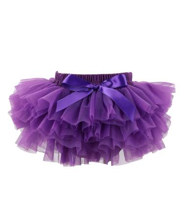 HOOLCHEAN Infant Toddler Baby Girls Super Soft Fluffy Tutu Skirt with Diaper Cover Bloomer 2-3 Years Purple