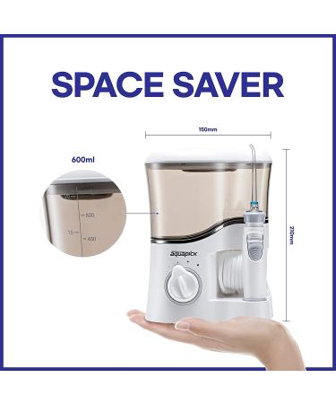 Aquapick AQ-350 Water Flosser & Oral Irrigator | 600ml Large Water Tank | 4 Jet Tips | Grey - Buy Online on GoSupps.com