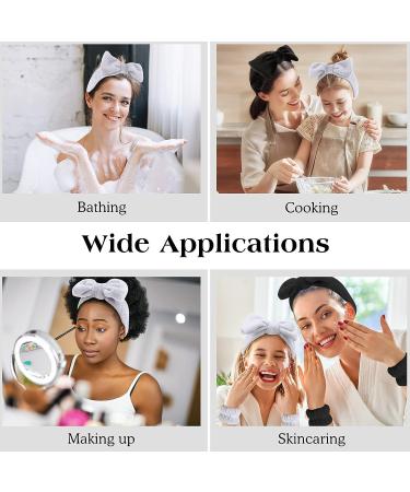 ACO-UINT 6Pcs Spa Headbands & Wrist Washbands Set for Women - Soft & Absorbent Skincare Accessories in Black and Gray - Buy Online on GoSupps.com