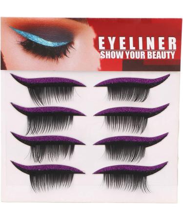 Glitter Sticker Set with Bold Colors for Easy Makeup Black Solid 4 Pairs Waterproof and Reusable Suitable for Parties and Daily Life (Purple) - Buy Online on GoSupps.com