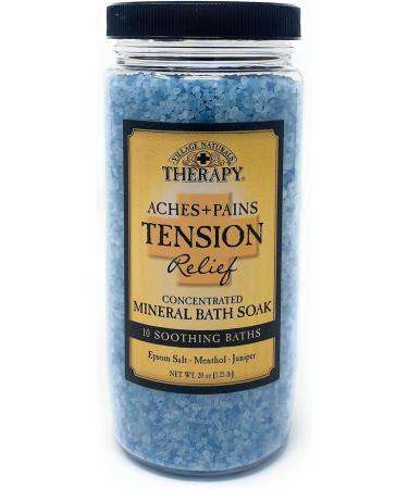 Village Naturals Therapy Mineral Bath Soak 3 Pack - Restless Nights, Aches & Pain, Stress & Tension (20oz Jars) - Buy Online on GoSupps.com