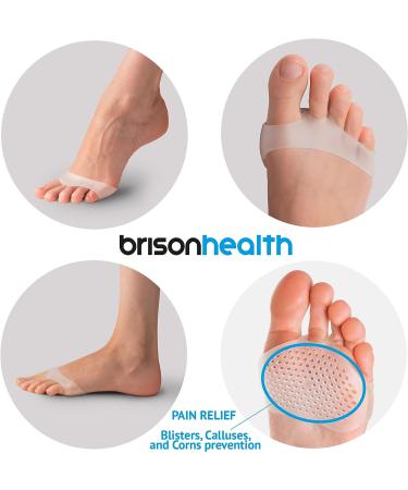 Metatarsal Ball of Foot Cushions - Soft Gel Cushioning Sleeves for Pain Relief - White (Women/Men) - Buy Online on GoSupps.com