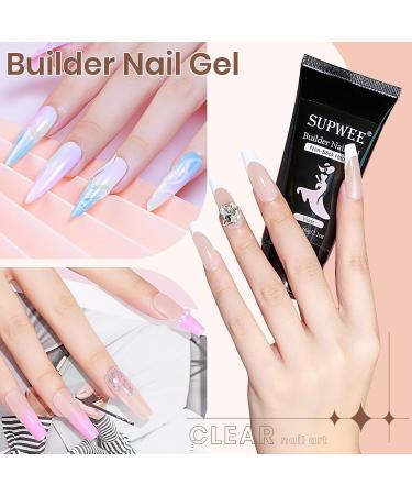 Supwee Builder Nail Gel 60g - Multifunctional Non-Stick Nail Extension & DIY Nail Art Kit with 24 Tips - Perfect for Home Use - Buy Online on GoSupps.com