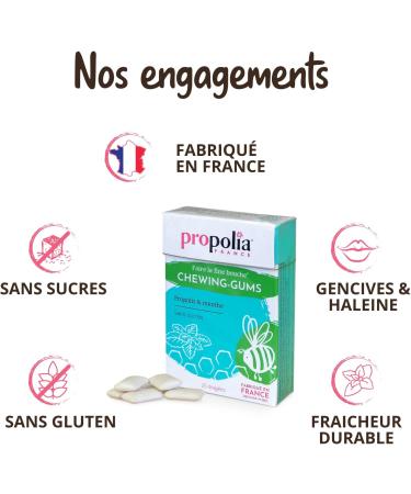 PROPOLIA - Chewing gums Propolis & Mint - Oral hygiene Protection and fresh breath - Sugar-free - Made in France - 25 dragees - Pack of 2 - Buy Online on GoSupps.com