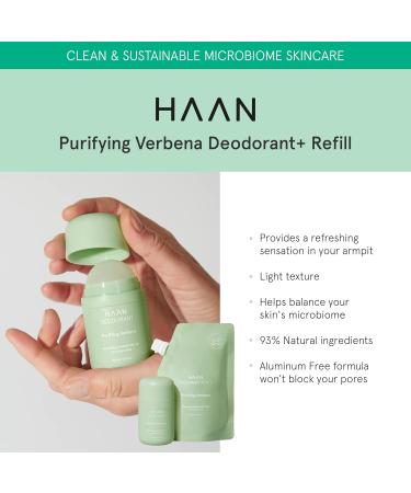 HAAN Natural Deodorant for Women & Men - 24 Hour Odor Protection | Vegan Aluminium-Free Paraben-Free | Includes Refill Purifying Verbena - Buy Online on GoSupps.com