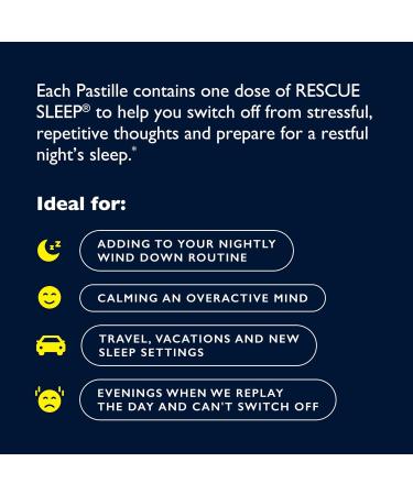 RESCUE Bach Sleep PASTILLES, Black Currant Flavor, Sleep Aid Lozenges, No Melatonin, Homeopathic, Flower Essences, 35 Count - Buy Online on GoSupps.com