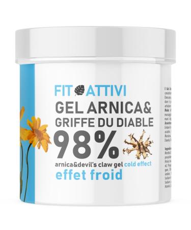 FITOATTIVI Arnica Gel Forte 98% Cold Effect 550ml with Devil's Claw, Vitamin E and Camphor, Massage Gel Ideal for Joint Pain,
