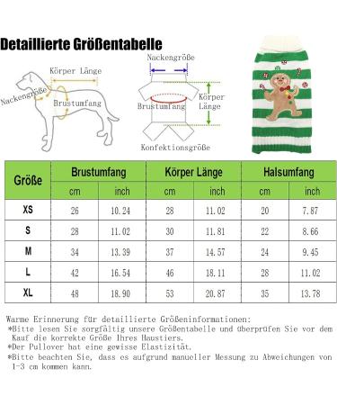 Hrttsy Christmas Dog Sweater | Winter Warmth for Small to Large Dogs | Stylish Green & White Striped Pullover Costume - Buy Online on GoSupps.com