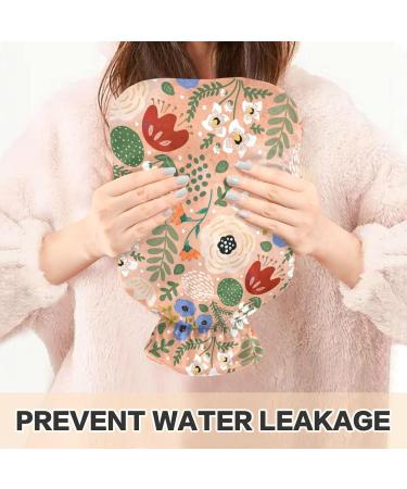 NAANLE 2L Hot Water Bottle with Cover - Spring Flower Poppy Design for Back Pain Relief Hand/Foot Warmer and Cold Therapy - Buy Online on GoSupps.com