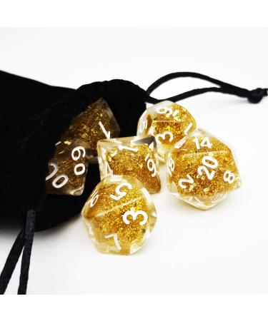 Haxtec Gold Glitter DND Dice Set - 7PCS Polyhedral Dungeons and Dragons Dice for Roleplaying Games - Buy Online on GoSupps.com