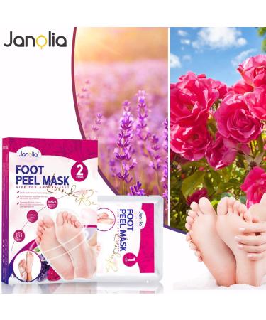 Janolia Footlick - 2 Pairs Cornea Socks & Foot Peeling Mask | Lavender & Rose | Dead Skin Removal for Men & Women | Ship Worldwide - Buy Online on GoSupps.com
