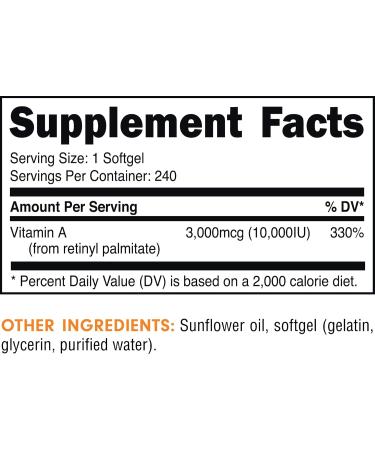 Bucked Up Vitamin A 10000IU Per Serving Essentials (240 Servings 240 Softgels) - Buy Online on GoSupps.com