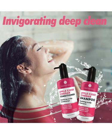 Apple Cider Vinegar Shampoo & Conditioner Set | Sulfate & Paraben Free | Anti-Dandruff Scalp Treatment with Biotin, Keratin & Moisturizing Oils | For Men & Women | 2 x 16 Fl Oz - Buy Online on GoSupps.com