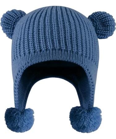 KAKU NANU Toddler Winter Hat with Double Pom Pom | Fleece Lined Beanie for Baby Boys and Girls | Blue | Ages 1-2 Years - Buy Online on GoSupps.com
