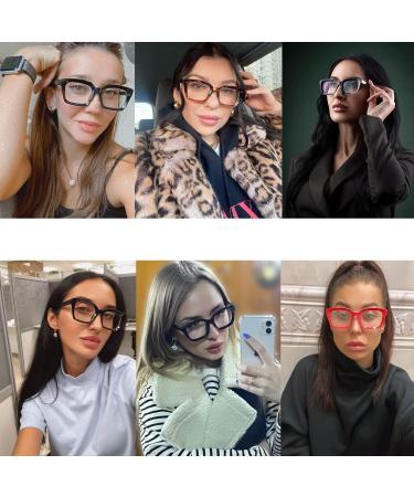 Per Acme Blue Light Filter Glasses | Unisex Anti-Reflective Computer Glasses | Large Frame B8 Black Pink 50mm - Buy Online on GoSupps.com