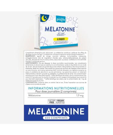 Melatonine 1 9 mg Bien Dormir Sommeil Adulte Pi Life 2 Par Dose Endormissement Adulte Dormir Rapidement Zzz Sommeil R parateur Att nuer Le Jet-lag 600 Comprim s - Buy Online on GoSupps.com