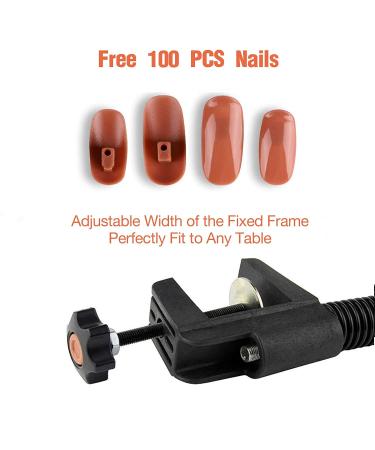 Acrylic Nails Practice Hand Kit - Flexible & Moveable False Mannequin Hand with Fake Nail Tips, Nail Files, and Clipper - Brown - Buy Online on GoSupps.com