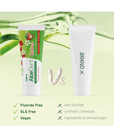 Aloe Dent Children's Aloe Vera Toothpaste Fluoride Free Natural Action Vegan Cruelty Free SLS Free Strawberry Flavour Healthy Gums 50 ml (Pack of 2) 50 ml (Pack of 2) Kids' Toothpaste - Buy Online on GoSupps.com