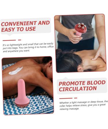 Beavorty 4PCs Massage Roller Set | Derma Roller & Percussion Device | Yoga & Hand Massage Tools - Rosa 14.5x7.5cm - Buy Online on GoSupps.com