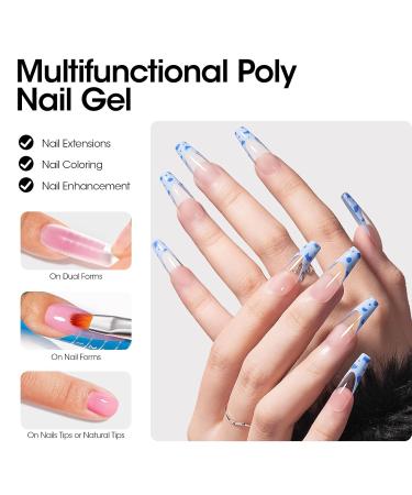 Gellen Poly Gel Clear Nail Extension Gel - 60g | Long Lasting Builder Gel for Salon & DIY Nail Art | Strong & Trendy Nail Enhancer - Buy Online on GoSupps.com