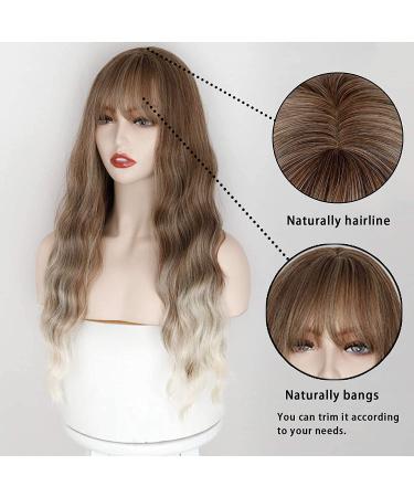Blonde Long Wavy Curly Pony Wig for Black Women - Ombre Synthetic Heat Resistant 24 Wig - Buy Online on GoSupps.com