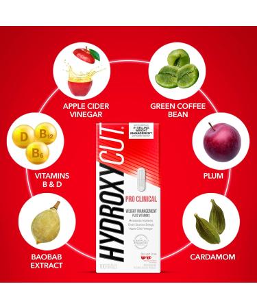 Hydroxycut Pro Clinical Weight Loss Supplements with Apple Cider Vinegar Burn Calories & Get Naturally Sourced Energy 50 Servings (100 Pills) - Buy Online on GoSupps.com