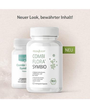 Combi Flora Symbio - Probiotic with 13 Strains + Organic Inulin - 60 Vegan Capsules - High Dose Delayed Release - Buy Online on GoSupps.com