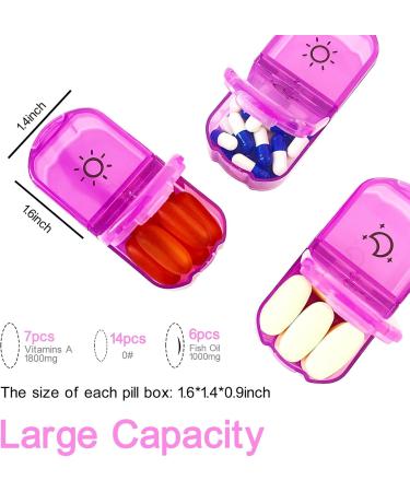 Large AM/PM Weekly Pill Organizer - 7 Day Pill Box with Writable Labels & Light-Purple Zipper Bag for Vitamins & Supplements - International Shipping - Buy Online on GoSupps.com