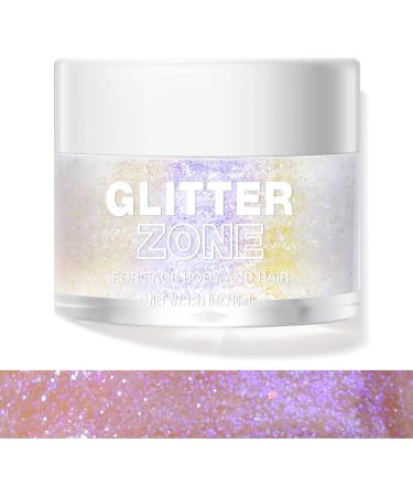 LANGMANNI Holographic Glitter Gel - Color Changing Vegan Formula for Body, Face, Hair, and Lips - Neon Violet - 1.35 oz - Buy Online on GoSupps.com