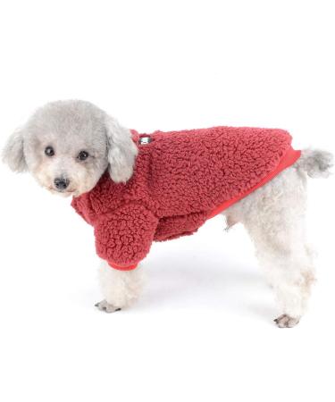 Zunea Winter Coat for Small Dogs - Fleece Warm Dog Sweater & Jacket for Chihuahuas Puppies & Cats - Red (1 Pack) - Buy Online on GoSupps.com