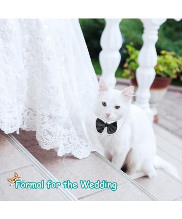 HACRAHO Formal Dog Bow Tie - White Adjustable Pet Bow Tie Collar for Weddings & Birthdays | Perfect for Small Dogs & Cats (Size SS) - Buy Online on GoSupps.com