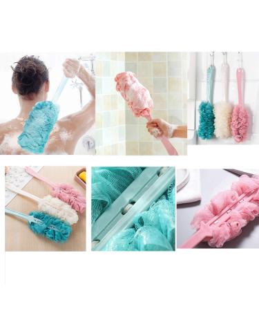 Long Handled Bath Shower Back Brush Scrubber Loofah | Exfoliation Body Sponge | Unisex (Blue) - Buy Online on GoSupps.com